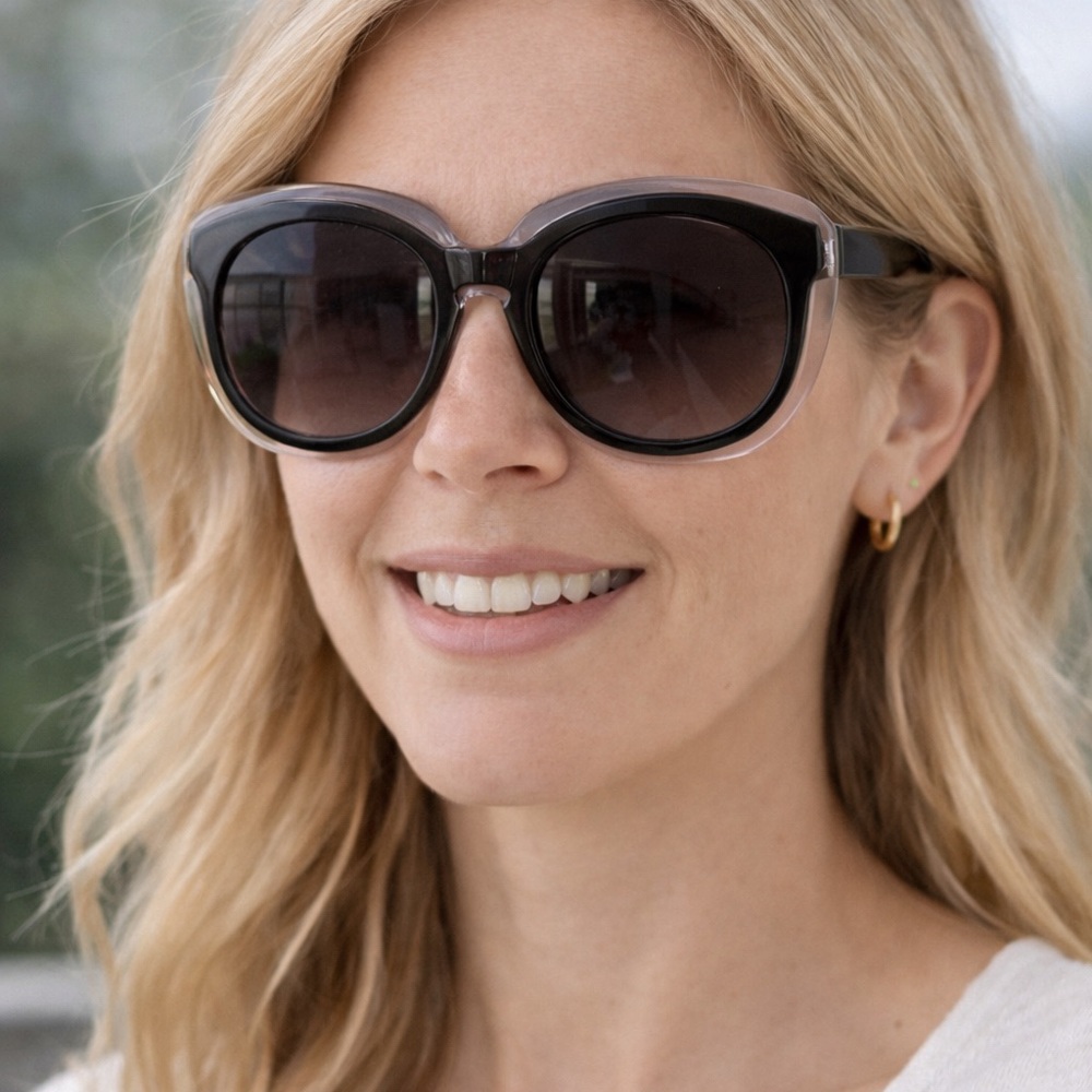 New DOLCE & GABBANA Sunglasses DG 4282 675/8G Top Black on Clear w/Grey Gradient
